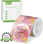 Thermal Labels for Nelko PM220 Label Maker, 2 inch (50mm) Thermal Label, Waterproof, Multi-Purpose Label Tape, 1 Roll of 150 Self-Adhesive Thermal Paper Gradient Pink