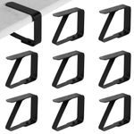 8pcs Tablecloth Clips for Outdoor Tables, Stainless Steel Table Cloth Clip/Holders Premium Table Cover Clamps Metal Picnic Table Clips Holding Clips for Outside Picnic Party Wedding (Black)