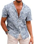 COOFANDY Men's Hawaiian Floral Shirts Loose Fit Tropical Holiday Beach Shirts