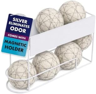 SilverWorks! Wool Dryer Balls Laundry Reusable - Odor Eliminating Dryer Laundry Balls with Silver Technology - Natural Fabric Softener and Static Reducer, Reduce Drying Time and Energy Costs - 6 Pack