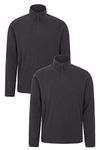 Mountain Warehouse Camber II Mens Half-Zip Fleece - Microfleece Quick Dry Sweatshirt Everyday Wear - Autumn Winter, Outdoors, Travelling & Hiking Black XL