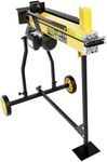 PPOLB 7 Ton Electric Wood Splitter, 15Amp Hydraulic Log Splitter with Stand, Portable Electric Log Splitter for Firewood, Compact Horizontal Wood Splitter for Backyard, Garage, Cabin - Yellow