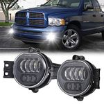 Dodge LED Fog Light for Dodge Ram 1500 2500 3500 Driving light 2003 2004 2005 2006 2007 2008 Black