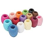 Belle Vous 15 Pack Raffia Paper Ribbon - 18m / 59ft Per Roll - Packing String 15 Colours - Paper Twine Ideal for Gift Wrapping, DIY Decoration, Florist Bouquets, Weaving, Arts and Crafts