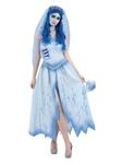 Smiffys Corpse Bride Emily Costume for Adults, Dress and Headband with Veil, Officially Licensed, Cutout Rib and Distressed Hem Details, Perfect for Matching Couples and Family Outfits