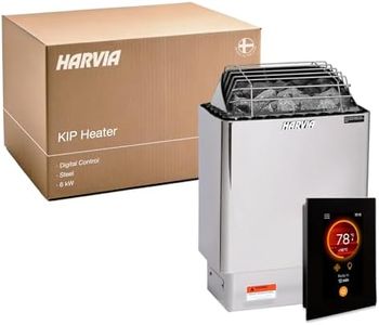 Harvia KIP Sauna Heater, Wall Mounted Electric Sauna Stove, Stainless Steel 240v Heater with Sauna Stones Included, Large Stone Cavity for Maximum Heat Release (6kW- Fenix Digital Controller)