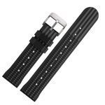 StrapSeeker Waffle Rubber Watch Straps- Waterproof Replacement Watch Bands for Men & Women- For Divers & Sports Watches- 20mm 22mm- Compatible with Seiko, Citizen, Omega & Rolex Watches (20mm, Black)