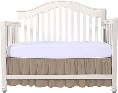 Taupe Crib Bed Skirt- Perfect for Nursery Crib for Boys & Girls with a 14" Drop and Size 28"x 52"