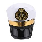 Amosfun Captain Hat for Dogs Funny Pet Hat Cute Headpiece Fancy Headgear Costume Cat Dog Sailor Costume Photo Props for Cat Dog Puppy