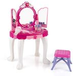 Kids Dressing Table, Kids Vanity Table, Girls Vanity Table, Kids Vanity Table And Chair, Girls Vanity Table With Mirror And Stool, Toddler Dressing Table, Toddler Vanity Table, Pink