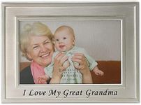 Lawrence Frames Brushed Metal 4 by 6-Inch I Love My Great Grandma Picture Frame, Sentiments Collection