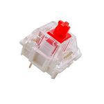 Granvela Pack of 20 Gateron KS-9 Red Mechanical Keyboard Switches | RGB SMD LED Compatible | 3-Pin | Plate Mounted | White Housing | 45g Force