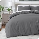 Bare Home Duvet Cover Set Oversized King Size - Premium 1800 Super Soft Duvet Covers Collection - Lightweight, Cooling Duvet Cover - Soft Textured Bedding Duvet Cover (Oversized King, Grey)