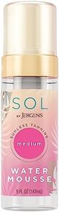 Jergens SOL by Medium Water Mousse, Water-based Self Tanner with Coconut Water, Tanning Dye-free Sunless Foam, 5 Ounce, Active Derived from Natural Sugars (Packaging May Vary)