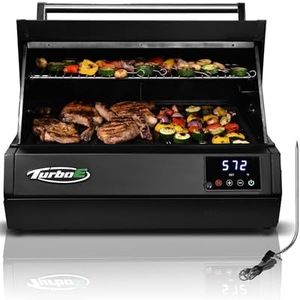 Turbo E Outdoor Electric Grill by PLUGNGRILL - High-Power 1700W Infrared Grill Technology - 24-Inch Smart BBQ Grill with Probe & Digital Display for Precise Cooking & Searing