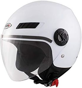 Shiro - Casco Jet Abierto sh-62 GS para Adultos - Marca shiro Color Blanco Talla M
