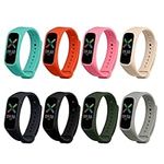 kwmobile Strap Set compatible with Oppo Band Sport Straps - 8x TPU Silicone Replacement Wristband - Multicolor