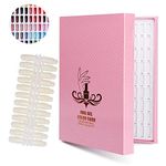 Noverlife 216 Nail Color Chart Display, Nail Gel Polish Display Book with 216 False Nail Tips, Professional Salon Nail Color Swatches Nail Practice Card Design Board