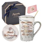 Best Friend Birthday Gifts for Women-Good Friends are Like Stars Mug-Friendship Gifts for Women Birthday Gifts Ideas for Her, Friends,Female,Sister Ceramic Marble Coffee Mug Gifts Box 14oz Grey