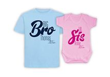 Personalised Sibling Matching Big Brother Little Sister Big Bro Lil Sis T-Shirt Bodysuit Set Children's Kids