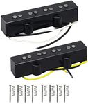 FLEOR Alnico 5 J Bass Pickups Neck & Bridge Pickup Set Fit 4 Strings J Bass Guitar Pickup Part