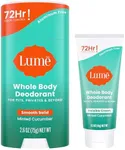 Lume Whole Body Deodorant - Invisible Cream Tube Mini and Solid Stick - 72 Hour Odor Control - Aluminum Free, Baking Soda Free, Skin Safe - 0.5 Oz Mini Tube + 2.6 Oz Solid Stick (Minted Cucumber)