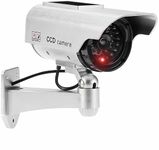 JUSTOP Dummy CCTV Camera Outdoor/Indoor Waterproof With Reality LED Light Solar Or Battery Powered - Silver