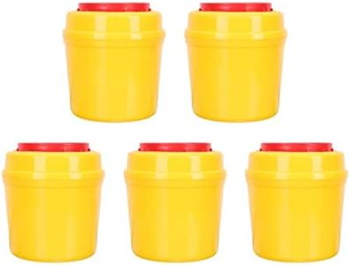 Cabilock 5pcs Sharps Container for Home Use and Professional Biohazard Needle and Syringe Disposal Small Portable Container for Travel