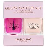 Nails.INC Glow Naturale Nail Polish Duo, Long Lasting Glow-Enhancing Nail Colors for an Easy Manicure Look, Cruelty Free, Vegan, 21 Free Formula, Includes Glowing My Way and Got Me Glowing