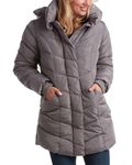 Steve Madden Women's Long Chervron Quilted Outerwear Jacket Down Alternative Coat, Titanium, S