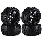 KEEDA 1/8 RC Monster Truck Tires and 17mm Hex Wheels, 150mm Tyres for 1:8 Redcat Rovan HPI E-MAXX Savage FLUX HSP Kyosho Hobao Arma Kraton RC Car (4 PCS)