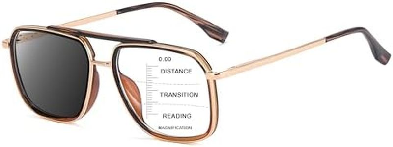 HOOBAY Photochromic Progressive Multifocus Reading Glasses For Men,Progressive Readers No Line Quick-Transition Sunglasses