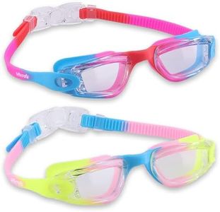 AiScrofa Kids Swim Goggles, Pack of 2 Swimming Goggles for Children Boys & Girls Age 3-9，No Leaking