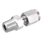 sourcing map Stainless Steel Compression Tube Fitting 1/8NPT Male x 1/8 Tube OD