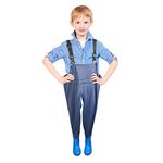 Luwint Chest Fishing Waders for Kids - Soft Neoprene Bootfoot and Elastic Waist