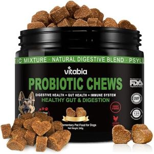 Probiotics for Dogs with Prebiotic Fiber - Dog Probiotics Gut Health Chews for Digestion, Anal Gland Care & Skin Support with Pumpkin & Psyllium Husk - Dog Supplements Chicken Flavour