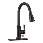 Matt Black Touchless Kitchen Faucet Peppermint Motion Sensor Kitchen Faucet with Pull Down Sprayer Touchless Single Lever Pull Out Kitchen Sink Faucet