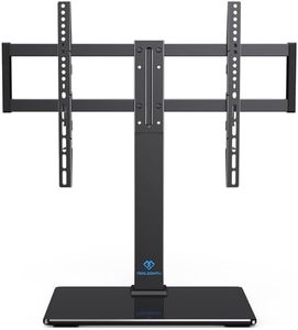 PERLESMITH Swivel Universal TV Stand for 37-80 inch LCD OLED Flat/Curved Screen TVs-Height Adjustable Table Top Center TV Stand with Wire Management, VESA 600x400mm up to 88lbs