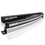 32 Inch Curved LED Light Bar, 240W Super Bright Flood & Spot Beam Combo - Off Road Driving Single Row Strip Light Bars for Trucks for Trucks Boats ATV UTV Cars Pickup 4x4 Roof Bumper