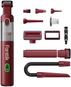 Fanttik Slim V8 APEX Cordless Car Vacuum & Air Duster, 4-in-1 Portable Mini Vacuum with 19000pa Suction Power for Pet Hair, Type-C Charge, One-Touch Empty for Car, Office Desk, Keyboards (Red)