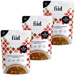 Fiid 100% Natural Vegan Microwave Ready Meals - Thai Lentil & Sweet Potato Curry - 3 x 275g (Vegetarian Food Pouch, High in Fibre & Protein, Low in Sugar)