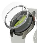 Ringke Bezel Styling & Glass Compatible with Samsung Galaxy Watch 7 44mm [Combo] Anti-Scratch Stainless Steel Frame Ring Cover with HD Clear Tempered Glass Screen Protector - 44-01 (ST) Silver