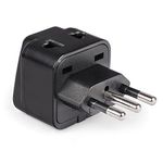 Orei India to Italy, Libya, Chile & More (Type L) Travel USB Adapter Plug - 2 in 1 - Ce Certified - Rohs Compliant -Black Color (Db12A-Blk)