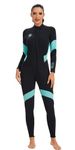 Lemorecn Wet Suits for Women, 2mm Ultra-Stretch Neoprene Wetsuits for Women Front Zipper Full Body Diving Suit for Water Sports (CA0221-GREEN-XL)