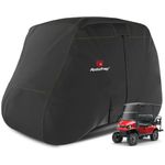 Rosefray 600D Waterproof Golf Cart Cover Universal Fits for Most 2 Passenger Golf Cart-Black