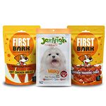 First Bark Jerhigh Dog Treatdog Jerky Combo - Jerhigh Milky 70G, Soft Chicken Breast, Chicken Training Cubes Sold By Dogsncats, All Life Stages