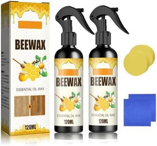 UYUAN Beeswax Spray Cleaner with Sponge & Towel for Wood Furniture, Natural Beeswax Care For Wood Floors, Furniture, Tables, Cabinets (Lemon*2)