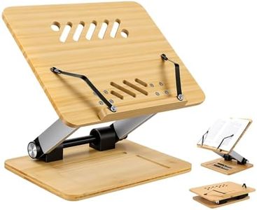 STS SELECTED Bamboo Adjustable Book Stand, Foldable Cookbook Holder