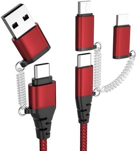 Câble Multi USB Universel, câble de Charge USB A/USB C vers Lightning/Micro USB/Type C, câble de Charge Rapide 3A PD pour iPhone, Ordinateur Portable, Samsung Huawei, Compatible avec Lightning(3.3FT)