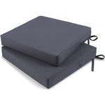 Tromlycs Outdoor Cushions for Patio Furniture Chair Cushions Set of 2 Seat 22x22 Inch Waterproof Outside Square with Ties Dark Grey